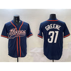 Detroit Tigers #31 Riley Greene Navy AmberGomez With Patch Cool Base Stitched Jersey