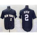 New York Yankees #2 Derek Jeter Black AmberGomez Limited Stitched Jersey