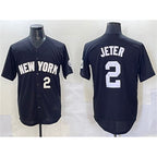 New York Yankees #2 Derek Jeter Black AmberGomez Limited Stitched Jersey