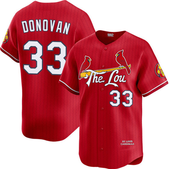 St. Louis Cardinals #33 Brendan Donovan Red AmberGomez 2024 City Connect Limited Stitched Jersey