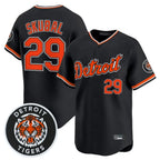 Detroit Tigers #29 Tarik Skubal Player Black AmberGomez Limited Home Stitched Jerseys