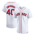 Boston Red Sox #40 Willson Contreras Player White AmberGomez Limited Elite Home Game Stitched Jerseys1