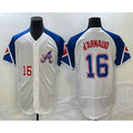 Atlanta Braves #16 Travis dArnaud Number White AmberGomez 2023 City Connect Flex Base Stitched Jersey 2