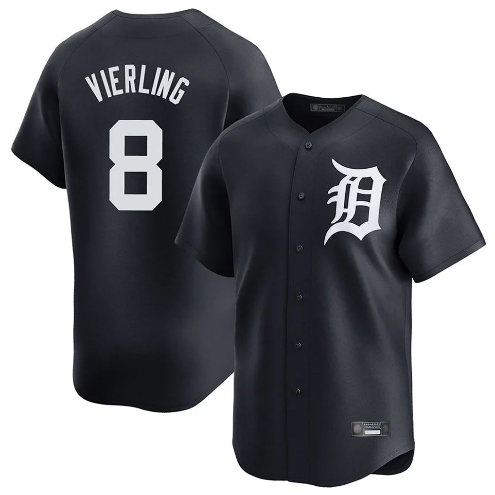 Detroit Tigers #8 Matt Vierling Player Navy AmberGomez Home Limited Game Stitched Jerseys
