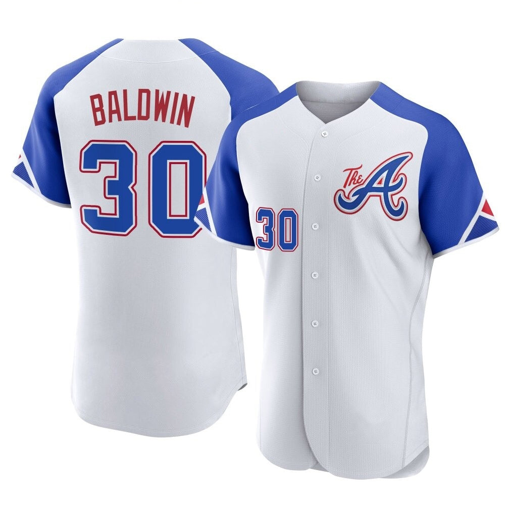 Atlanta Braves #30 Drake Baldwin Player White AmberGomez City Connect Limited Elite Home Game Stitched Jerseys