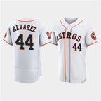 Houston Astros #44 Yordan Alvarez White AmberGomez 60th Anniversary Flex Base Stitched Jersey