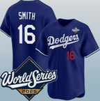 Los Angeles Dodgers #16 Will Smith Royal AmberGomez 2025 World Series Limited Stitched Jersey