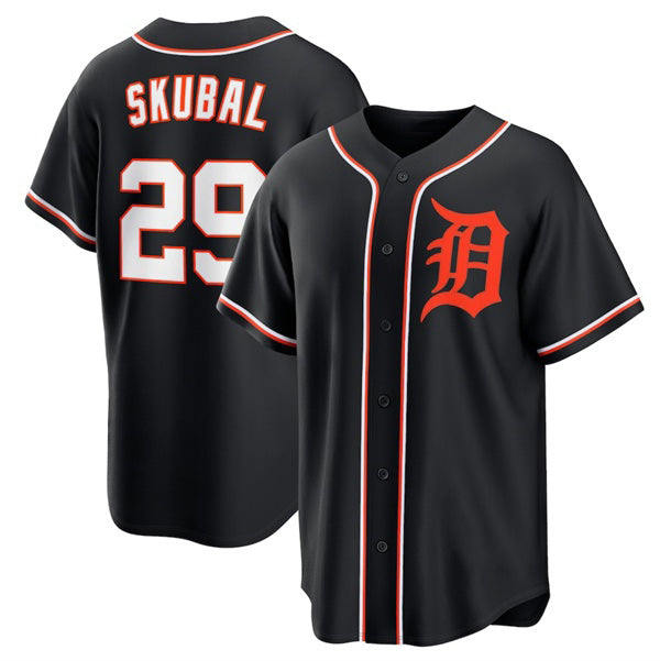 Detroit Tigers #29 Tarik Skubal Black AmberGomez Out Stitched Jersey