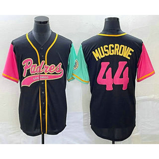 San Diego Padres #44 Joe Musgrove Black AmberGomez NEW 2023 City Connect Cool Base Stitched Jersey
