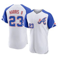 Atlanta Braves #23 Michael Harris II Player White AmberGomez City Connect Limited Elite Home Game Stitched Jerseys