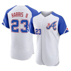 Atlanta Braves #23 Michael Harris II Player White AmberGomez City Connect Limited Elite Home Game Stitched Jerseys