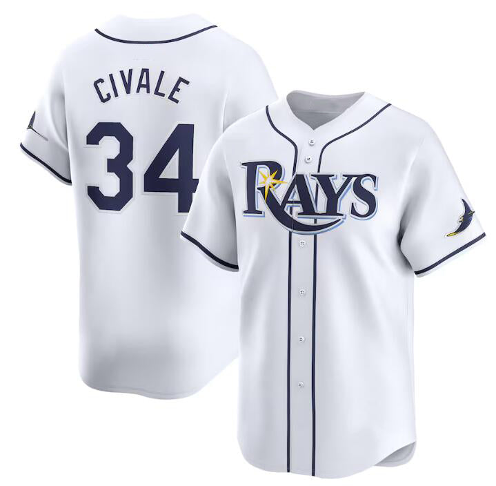 Tampa Bay Rays #34 aron Civale White AmberGomez Home Limited Stitched Jersey