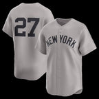 New York Yankees #27 Giancarlo Stanton Gray AmberGomez Road Limited Player Jersey