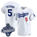 Los Angeles Dodgers #5 Freddie Freeman White AmberGomez 2025 Champions Stitched Jersey