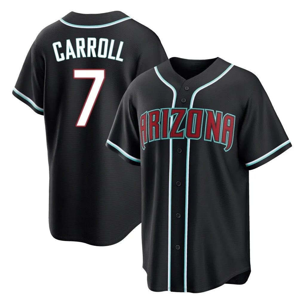 Arizona Diamondbacks #7 Corbin Carroll Player Black AmberGomez Fashion Out Home Game Stitched Jerseys