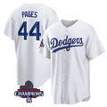 Los Angeles Dodgers #44 Andy Pages White AmberGomez 2024 World Series Cool Base Stitched Jersey