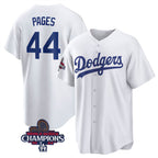 Los Angeles Dodgers #44 Andy Pages White AmberGomez 2024 World Series Cool Base Stitched Jersey