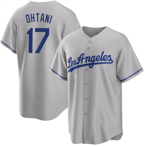Los Angeles Dodgers #17 Shohei Ohtani Gray AmberGomez Cool Base Stitched Jersey