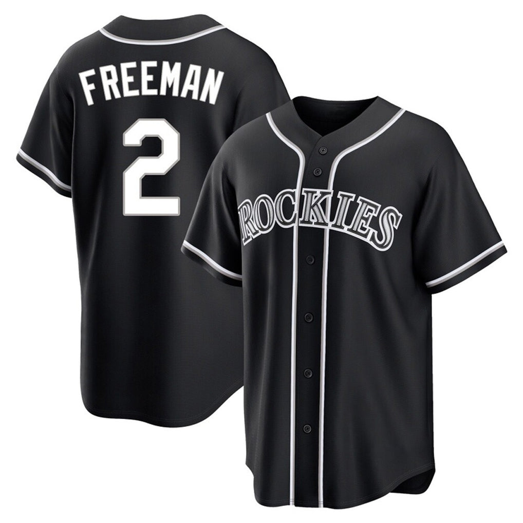 Colorado Rockies #2 Tyler Freeman Player Black AmberGomez Fashion Out Home Game Stitched Jerseys