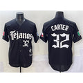 Texas Rangers #32 Evan Carter Black AmberGomez Mexico 2025 Vapor Premier Limited Stitched Jersey