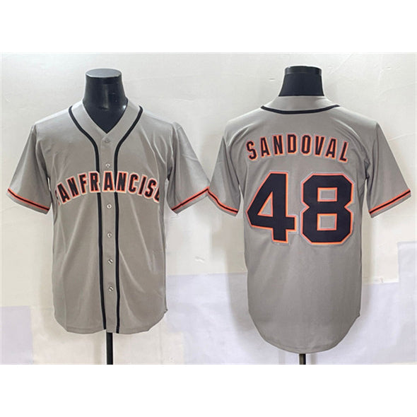 San Francisco Giants #48 Pablo Sandoval Gray AmberGomez Cool Base Stitched Jersey
