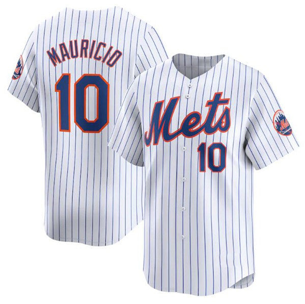 New York Mets #10 Ronny Mauricio White AmberGomez 2024 Home Limited Stitched Jersey