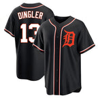 Detroit Tigers #13 Dillon Dingler Player Black AmberGomez Fashion Out Home Game Stitched Jerseys