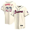 Atlanta Braves #23 Michael Harris II Player Cream AmberGomez USA 250 Fourth Of July Limited Home Game Stitched Jerseys