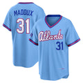 Atlanta Braves #31 Greg Maddux Powder Blue AmberGomez 2026 City Connect Stadium Jersey