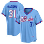 Atlanta Braves #31 Greg Maddux Powder Blue AmberGomez 2026 City Connect Stadium Jersey
