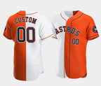 Custom Houston Astros Orange and White AmberGomez Split Stitched Jersey