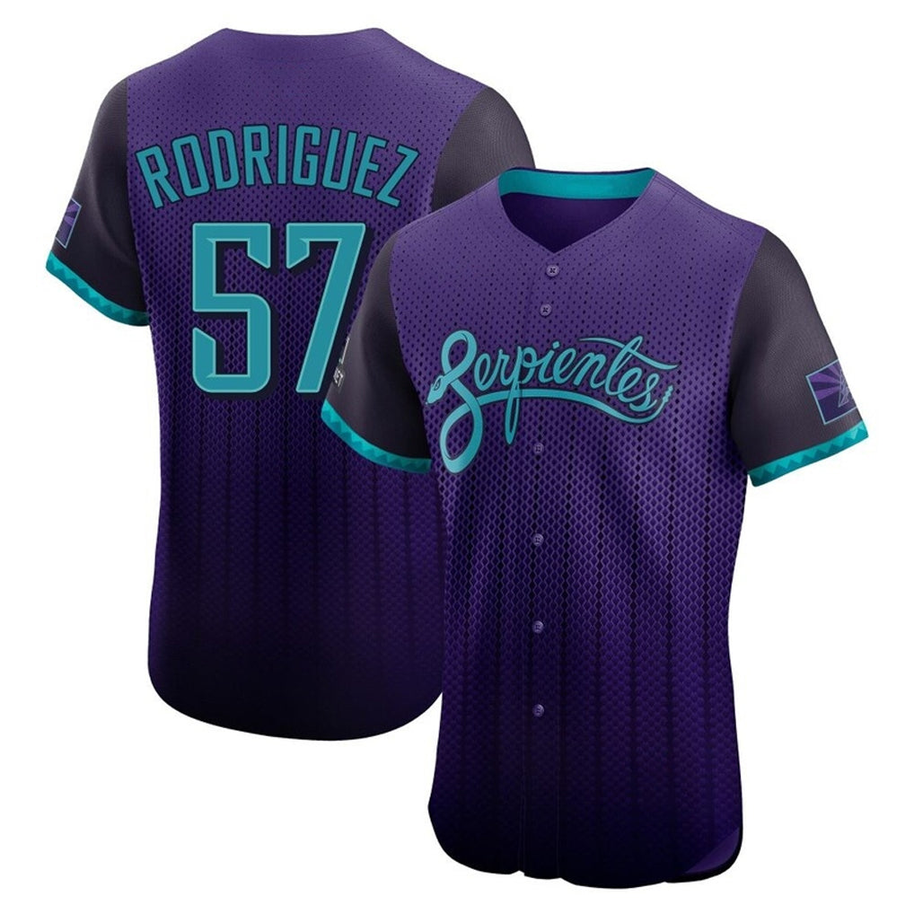 Arizona Diamondbacks #57 Eduardo Rodriguez Player Purple AmberGomez City Connect Limited Elite Home Game Stitched Jerseys