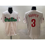 Philadelphia Phillies #3 Bryce Harper White AmberGomez Phanatic Cool Base Stitched Jersey