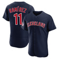 Cleveland Guardians #11 Jose Ramirez Player Navy AmberGomez Limited Elite Home Stitched Jerseys
