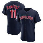 Cleveland Guardians #11 Jose Ramirez Player Navy AmberGomez Limited Elite Home Stitched Jerseys