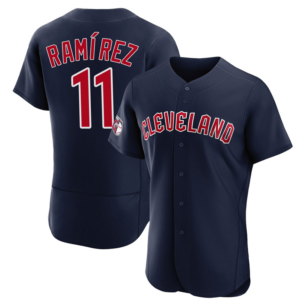 Cleveland Guardians #11 Jose Ramirez Player Navy AmberGomez Limited Elite Home Stitched Jerseys