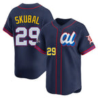 Detroit Tigers #29 Tarik Skubal Player Navy AmberGomez Limited American League All-Star Edition Stitched Jerseys