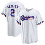 Texas Rangers #2 Marcus Semien White AmberGomez Home Replica Player Jersey