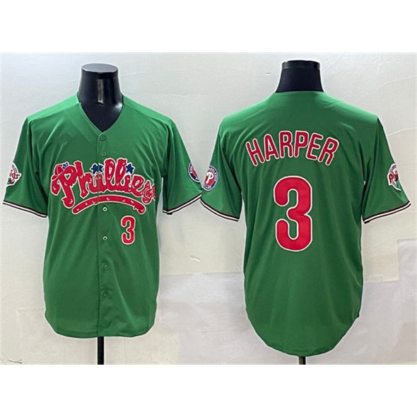 Philadelphia Phillies #3 Bryce Harper Green AmberGomez Phanatic Limited Stitched Jersey