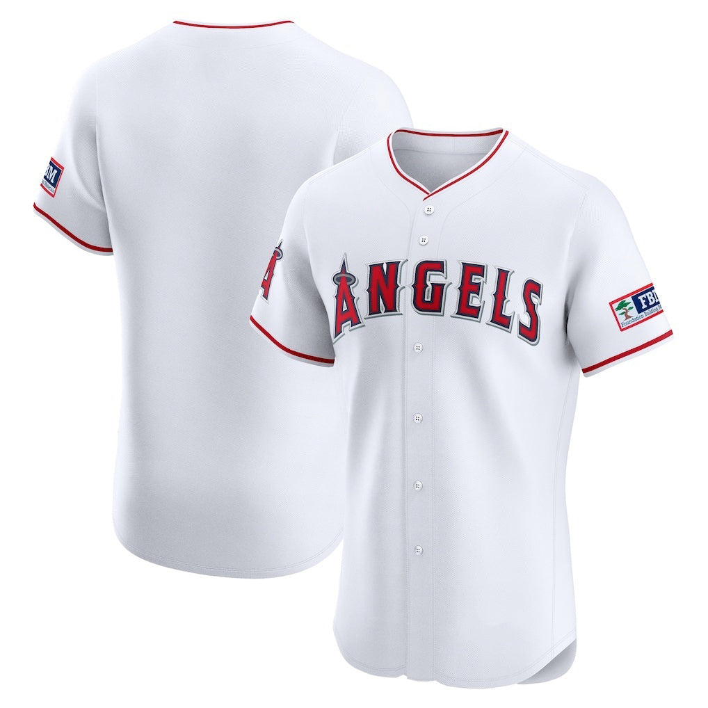 Los Angeles Angels White AmberGomez Home Elite Patch Jersey