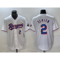 Texas Rangers #2 Marcus Semien Number White AmberGomez 2023 World Series Champions Cool Base Jersey 2