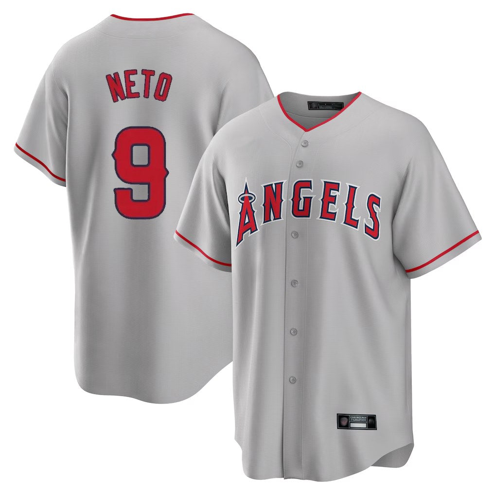 Los Angeles Angels #9 Zach Neto Player Gray AmberGomez Home Game Stitched Jerseys