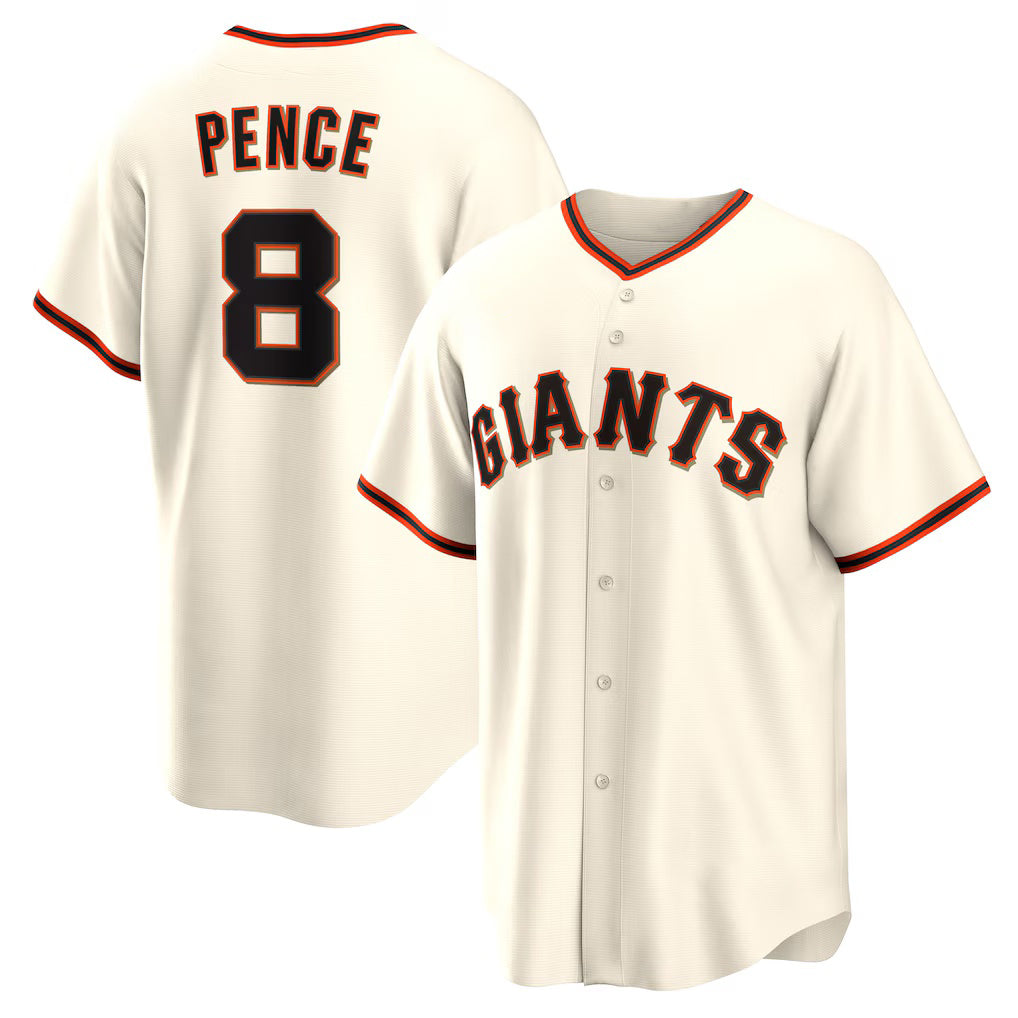 San Francisco Giants #8 Hunter Pence Cream AmberGomez Home Retired Player Replica Jersey