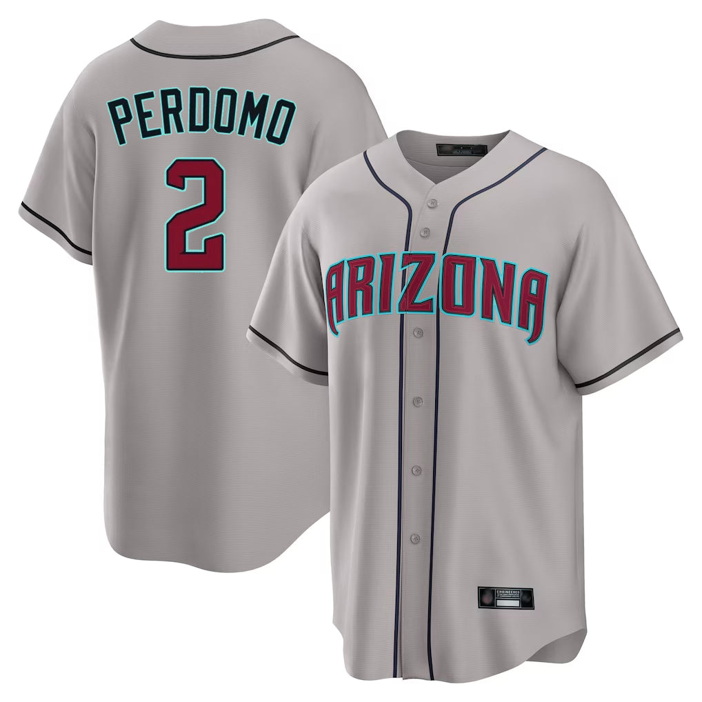 Arizona Diamondbacks #2 Geraldo Perdomo Player Gray AmberGomez Road Home Game Stitched Jerseys