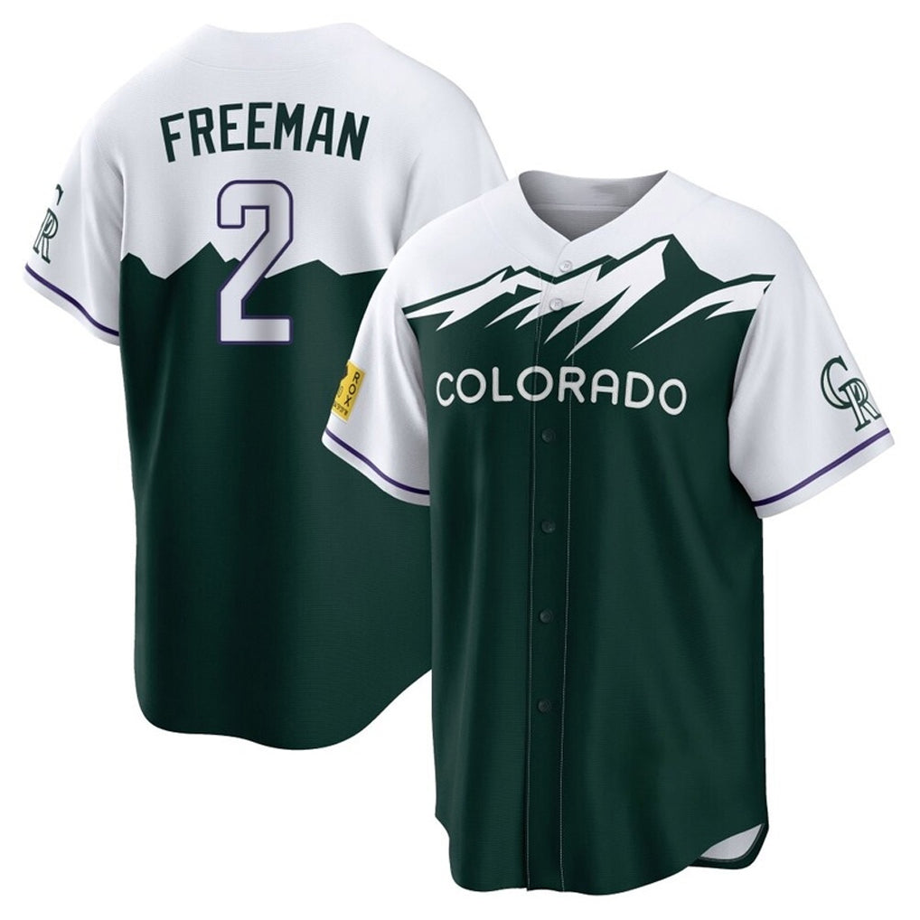 Colorado Rockies #2 Tyler Freeman Player Green AmberGomez City Connect Home Game Stitched Jerseys